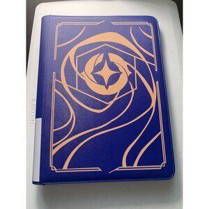 Premium Blue & Gold Trading Card Binder With Zipper Closure And 20 Sleeves For C